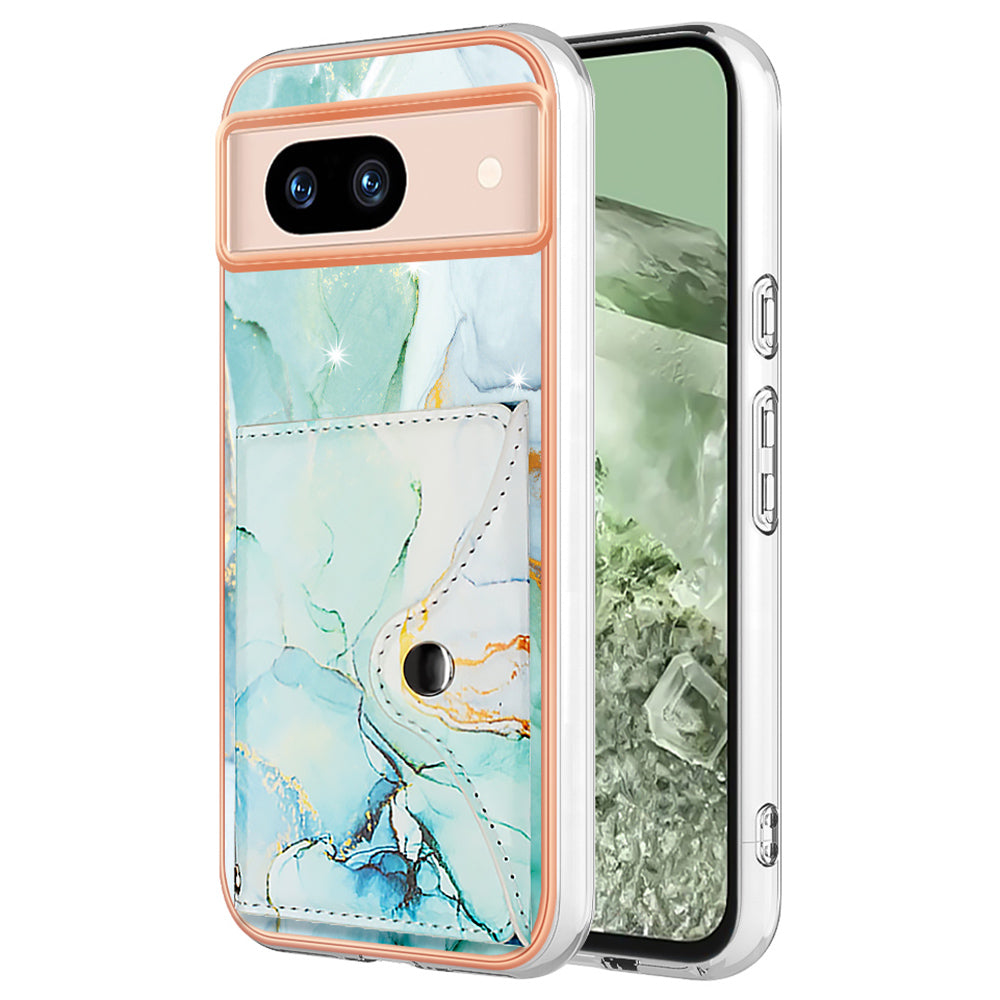 YB Leather Coating Series-9 for Google Pixel 8a Case IMD Pattern Card Holder Kickstand Phone Cover YB Leather Coating Series-9 for Google Pixel 8a Case IMD Pattern Card Holder Kickstand Phone Cover